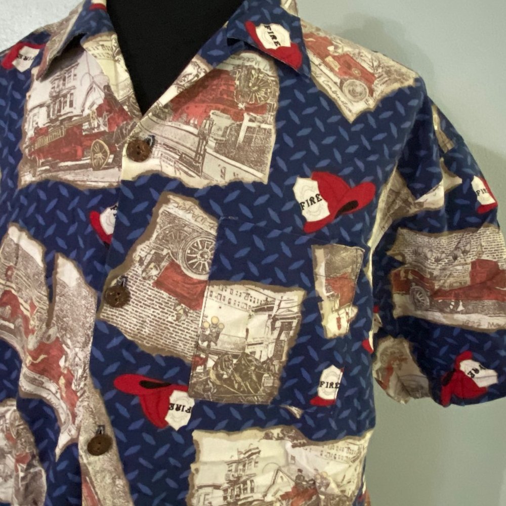 Men's 9/11 Vintage Fireman's FD Hawaiian Shirt
